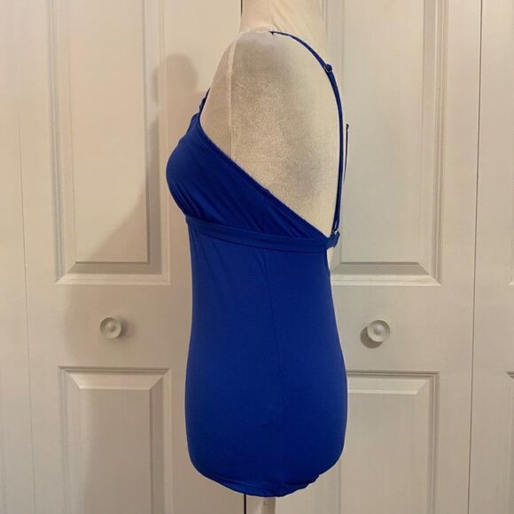 Athleta Colbalt Blue Keyhole Tankini Swim Top Shelf Bra XS - Picture 4 of 11